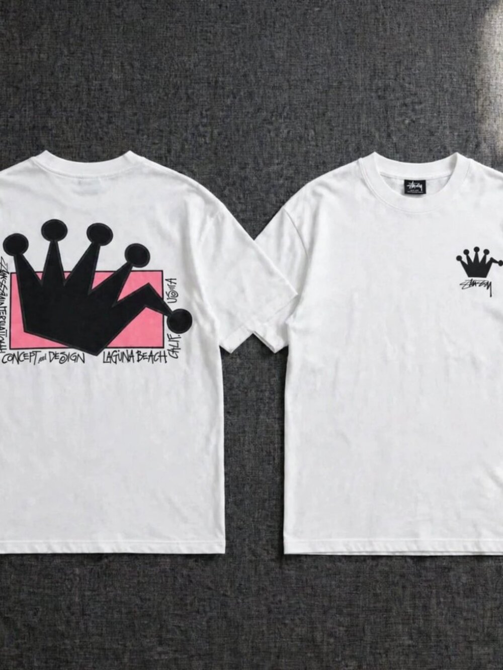 Stussy International Crown Logo White T-Shirt S-4XL